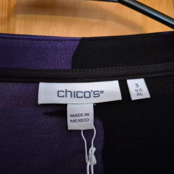 Chico's Travelers Grommet Tunic Size 3P (XL/16 petite), Midnight Violet, NWT - Picture 4 of 5